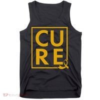 CURE Childhood Cancer Awareness Yellow Gold Ribbon Tank Top thumb 0