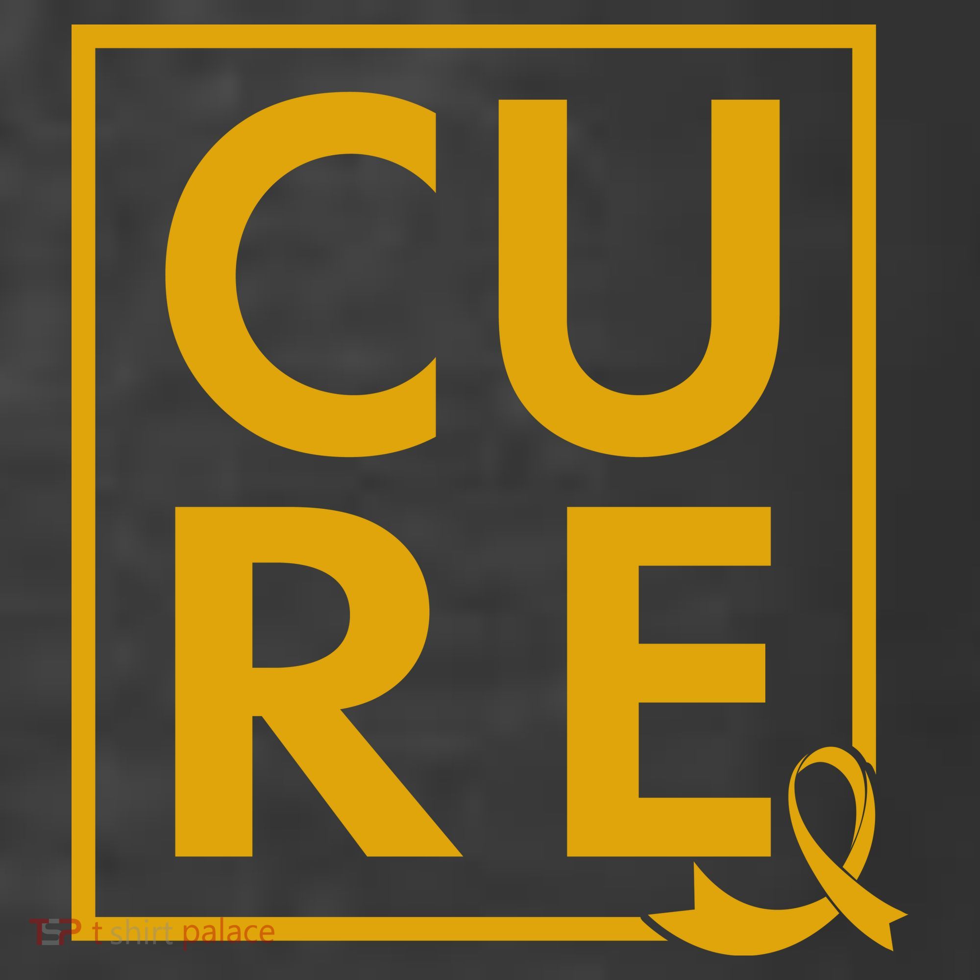 CURE Childhood Cancer Awareness Yellow Gold Ribbon T-Shirt