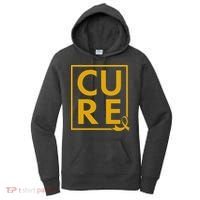 CURE Childhood Cancer Awareness Yellow Gold Ribbon Women's Hoodie thumb 0