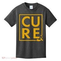 CURE Childhood Cancer Awareness Yellow Gold Ribbon Kids T-Shirt thumb 0
