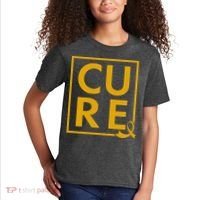 CURE Childhood Cancer Awareness Yellow Gold Ribbon Kids T-Shirt thumb 2