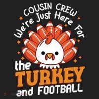 Cousin Crew Cute Turkey Football Feathers Happy Thanksgiving Gift Women's Sweatshirt thumb 2