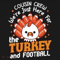 Cousin Crew Cute Turkey Football Feathers Happy Thanksgiving Gift Bucket Hat thumb 4
