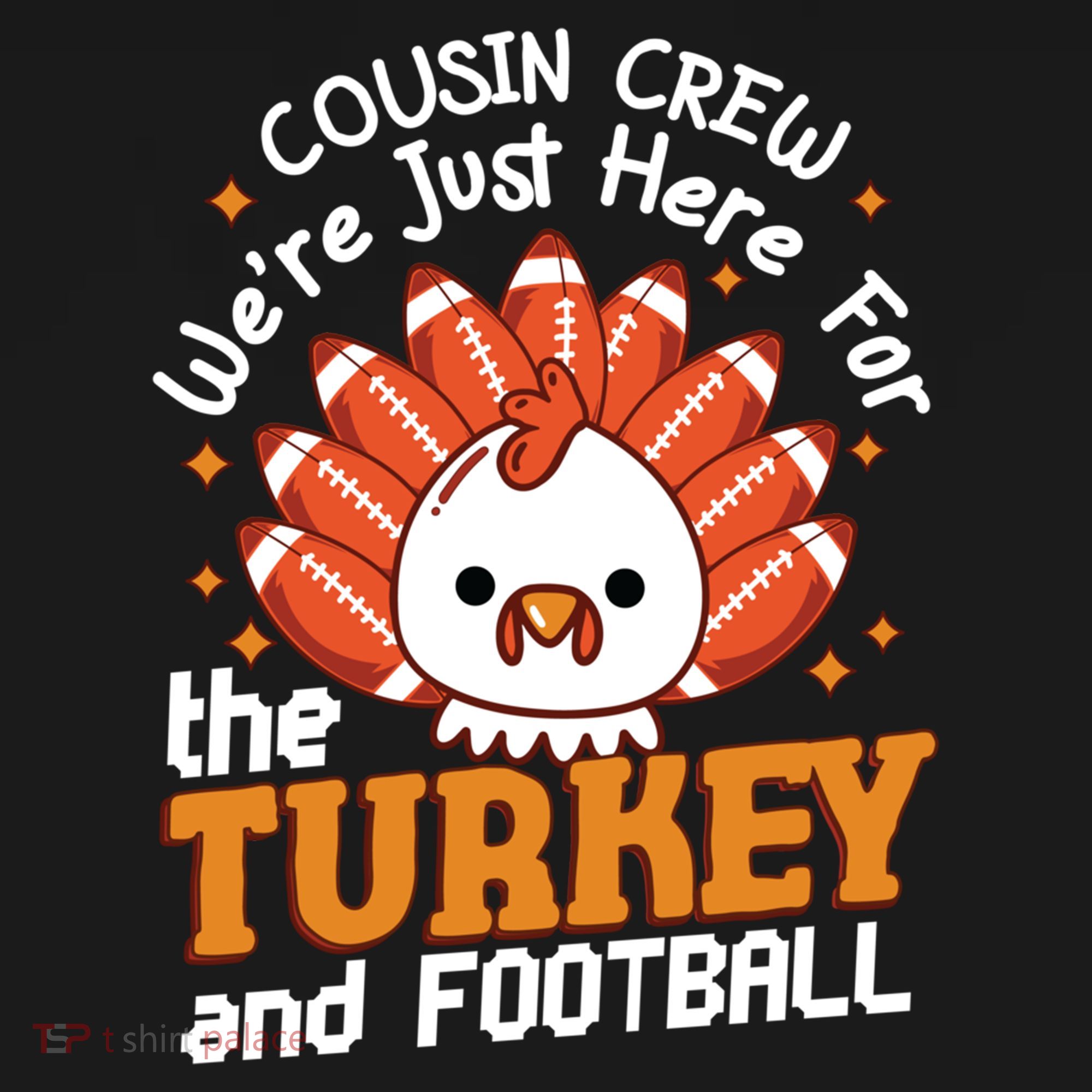 Cousin Crew Cute Turkey Football Feathers Happy Thanksgiving Gift Ornament