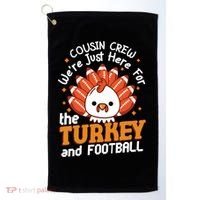 Cousin Crew Cute Turkey Football Feathers Happy Thanksgiving Gift Golf Towel thumb 0