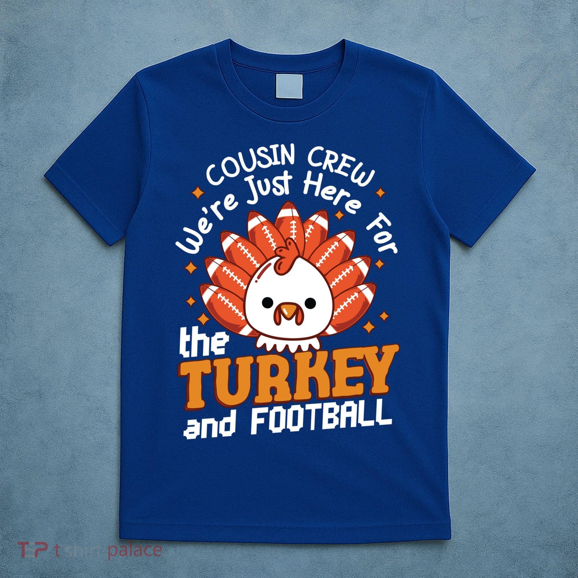 Cousin Crew Cute Turkey Football Feathers Happy Thanksgiving Gift T-Shirt