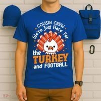 Cousin Crew Cute Turkey Football Feathers Happy Thanksgiving Gift T-Shirt thumb 6
