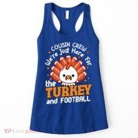 Cousin Crew Cute Turkey Football Feathers Happy Thanksgiving Gift Women's Tank Top thumb 0