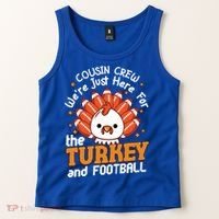 Cousin Crew Cute Turkey Football Feathers Happy Thanksgiving Gift Tank Top thumb 2