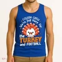 Cousin Crew Cute Turkey Football Feathers Happy Thanksgiving Gift Tank Top thumb 3