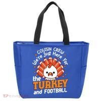 Cousin Crew Cute Turkey Football Feathers Happy Thanksgiving Gift Tote Bag thumb 0