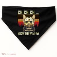 Ch Ch Ch Meow Meow Scary Friday Costume Halloween Cat USA-Made Doggie Bandana thumb 0
