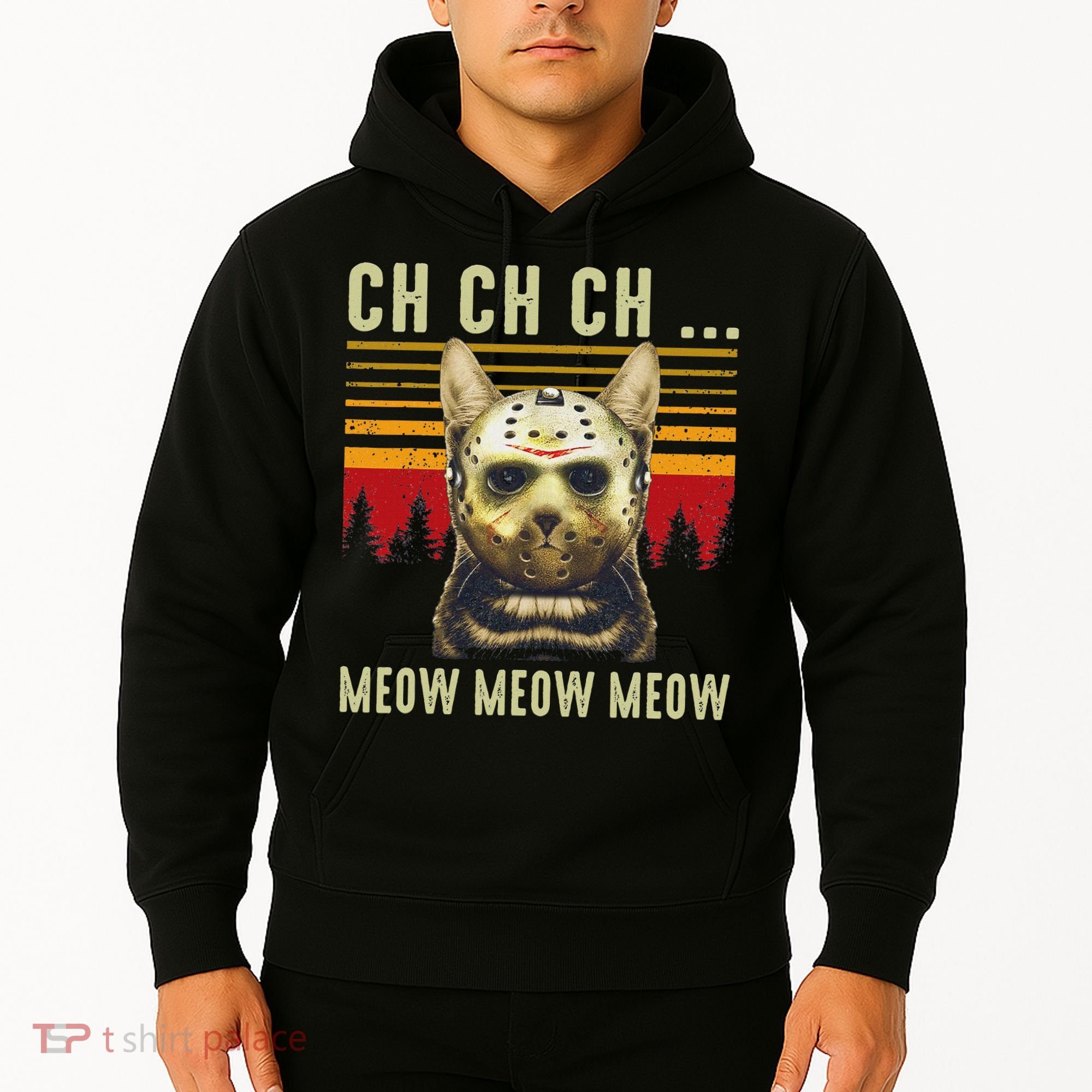 Ch Ch Ch Meow Meow Scary Friday Costume Halloween Cat Hoodie