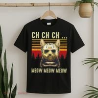 Ch Ch Ch Meow Meow Scary Friday Costume Halloween Cat T-Shirt thumb 2