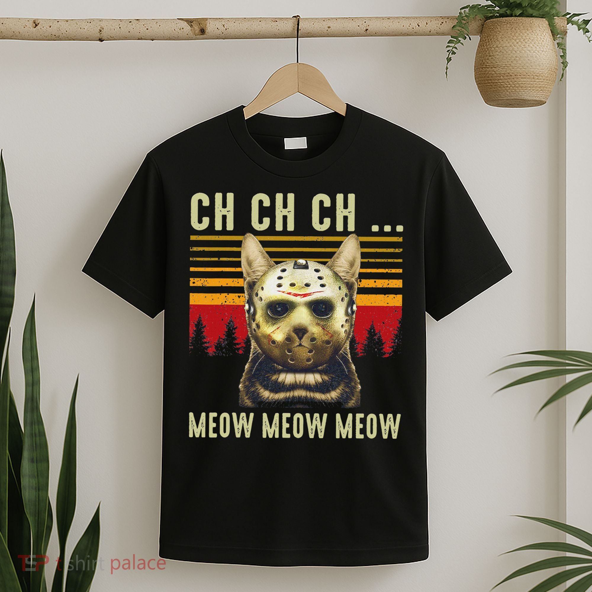 Ch Ch Ch Meow Meow Scary Friday Costume Halloween Cat T-Shirt