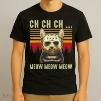 Ch Ch Ch Meow Meow Scary Friday Costume Halloween Cat T-Shirt thumb 3