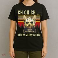 Ch Ch Ch Meow Meow Scary Friday Costume Halloween Cat T-Shirt thumb 4
