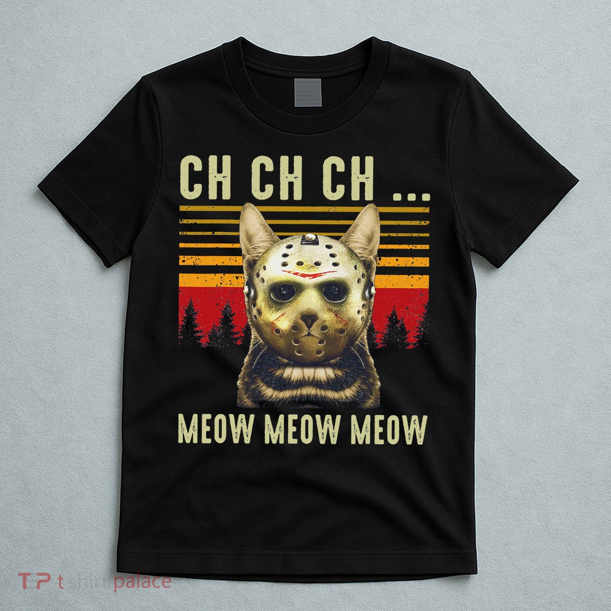 Ch Ch Ch Meow Meow Scary Friday Costume Halloween Cat T-Shirt