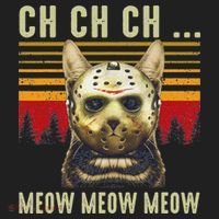 Ch Ch Ch Meow Meow Scary Friday Costume Halloween Cat Beanie thumb 2