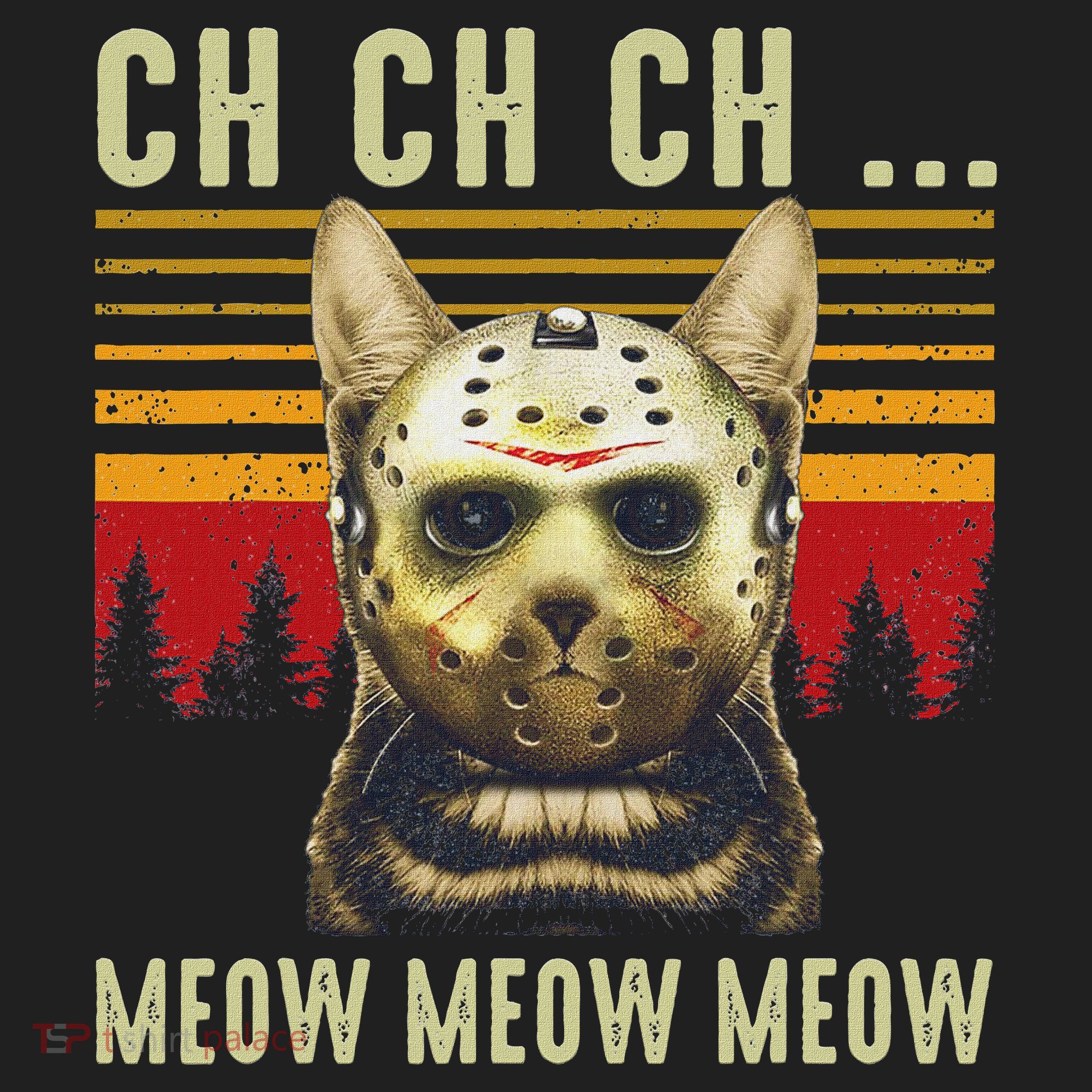 Ch Ch Ch Meow Meow Scary Friday Costume Halloween Cat Beanie