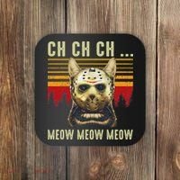Ch Ch Ch Meow Meow Scary Friday Costume Halloween Cat Coaster thumb 0