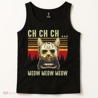 Ch Ch Ch Meow Meow Scary Friday Costume Halloween Cat Tank Top thumb 2