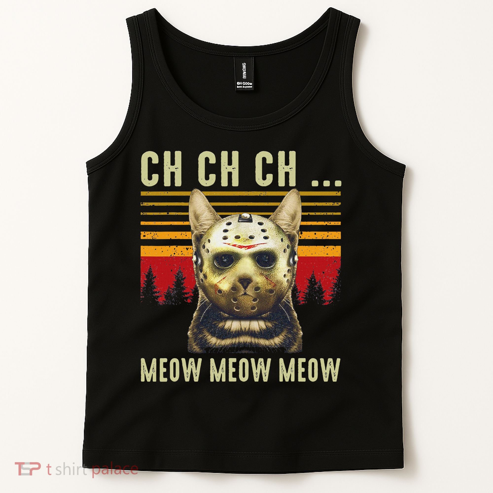 Ch Ch Ch Meow Meow Scary Friday Costume Halloween Cat Tank Top