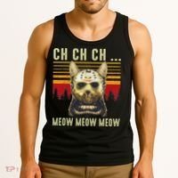 Ch Ch Ch Meow Meow Scary Friday Costume Halloween Cat Tank Top thumb 3