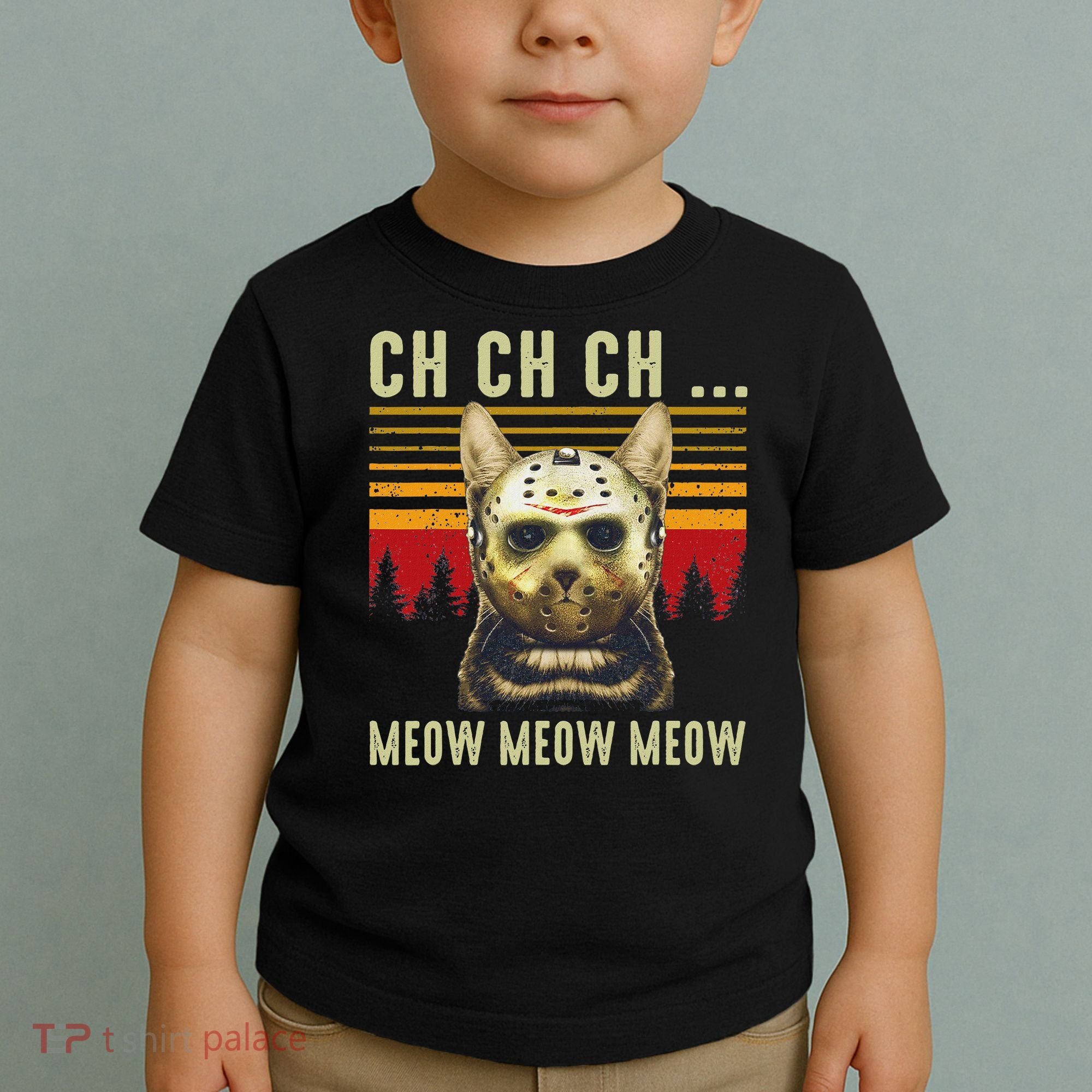 Ch Ch Ch Meow Meow Scary Friday Costume Halloween Cat Toddler T-Shirt