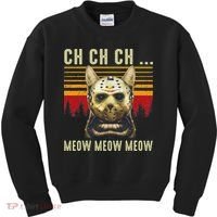 Ch Ch Ch Meow Meow Scary Friday Costume Halloween Cat Kids Sweatshirt thumb 0