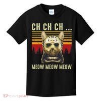 Ch Ch Ch Meow Meow Scary Friday Costume Halloween Cat Kids T-Shirt thumb 0