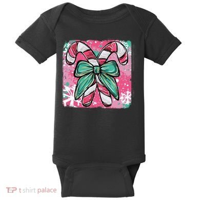 Colorful Christmas Candy Cane Festive Baby Bodysuit