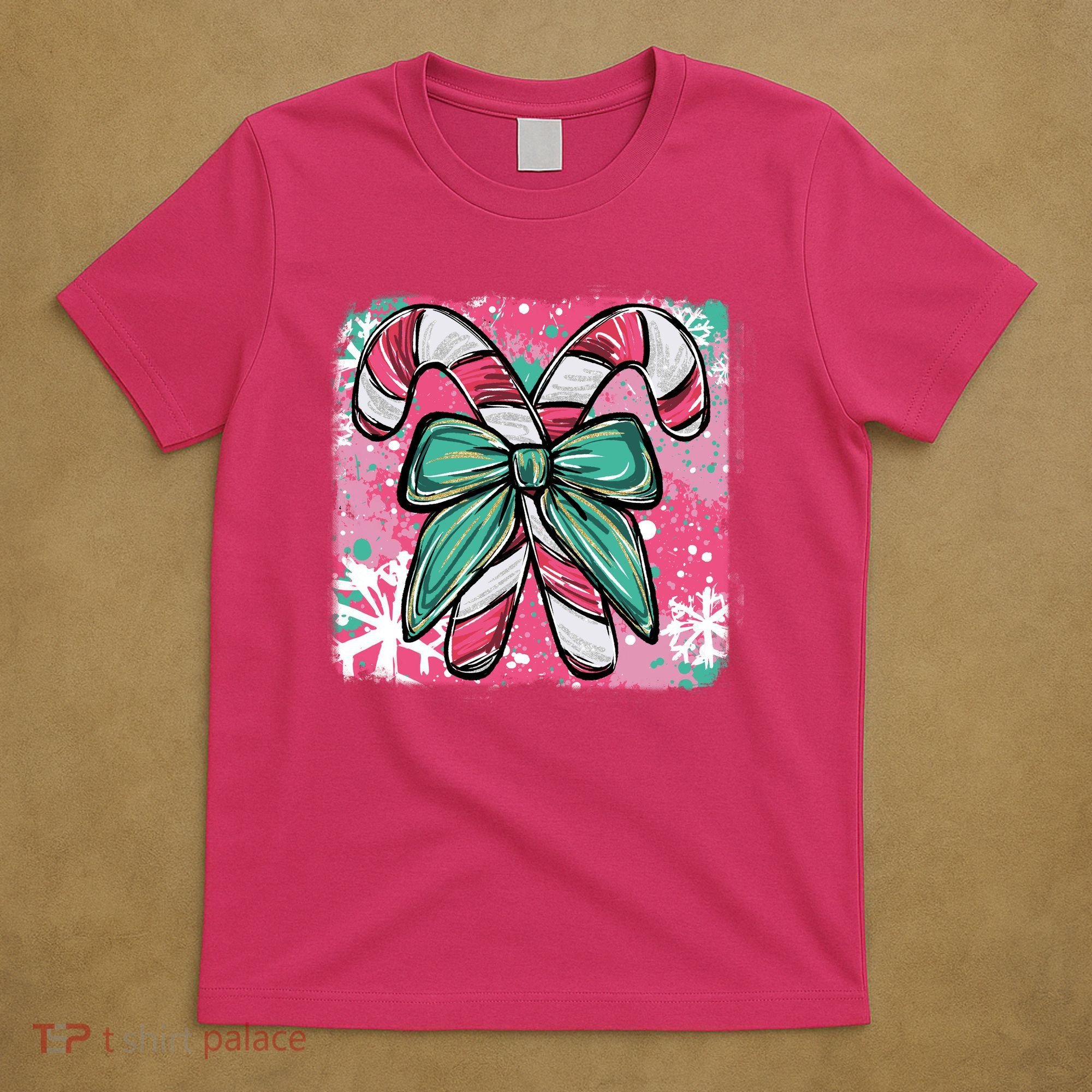 Colorful Christmas Candy Cane Festive T-Shirt
