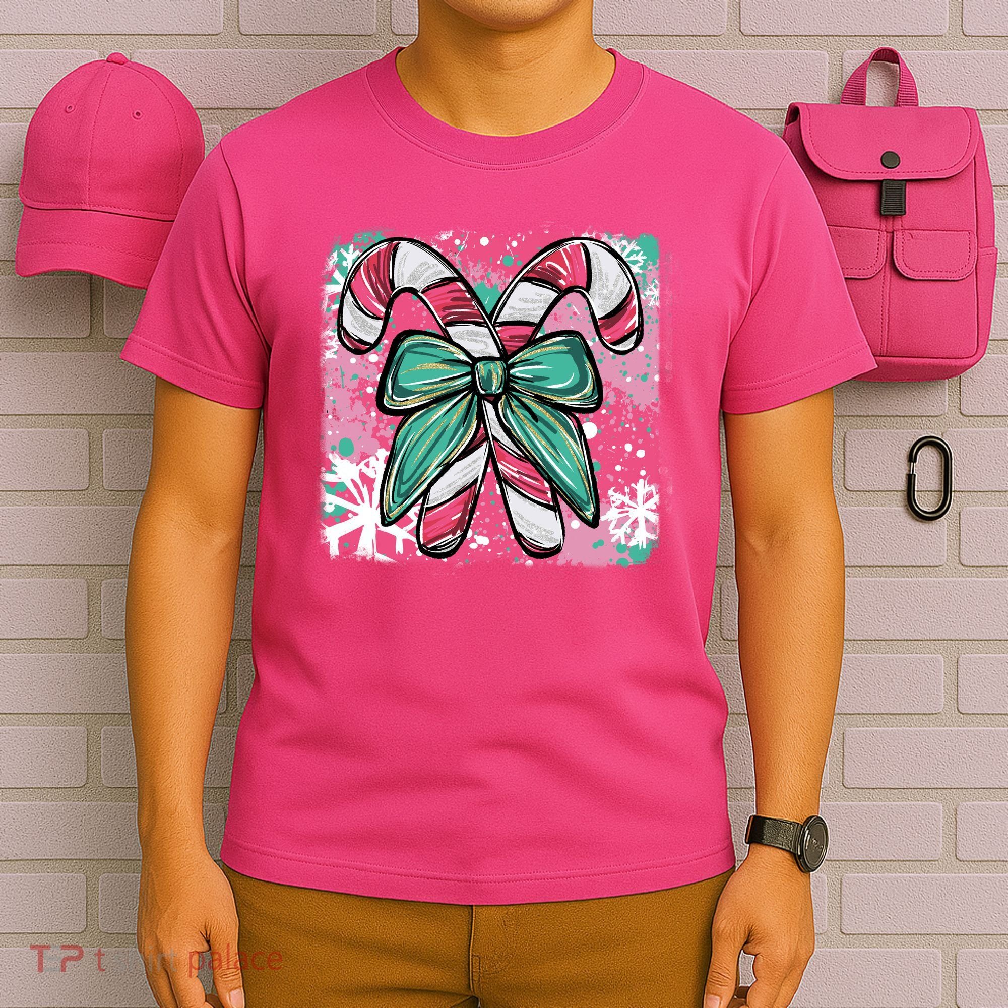 Colorful Christmas Candy Cane Festive T-Shirt