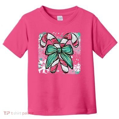 Colorful Christmas Candy Cane Festive Toddler T-Shirt