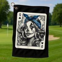 Chicana Chicano Camisa Cute Chicano Tattoo Art Clown Golf Towel thumb 1
