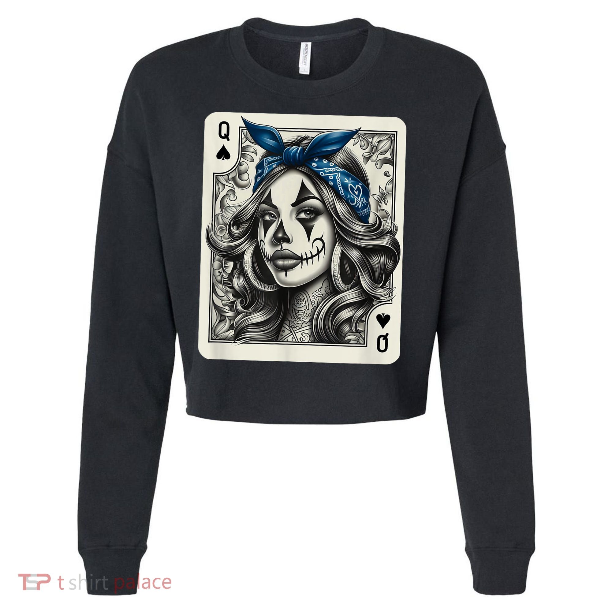Chicana Chicano Camisa Cute Chicano Tattoo Art Clown Cropped Pullover Crew