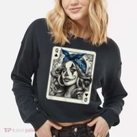 Chicana Chicano Camisa Cute Chicano Tattoo Art Clown Cropped Pullover Crew thumb 2