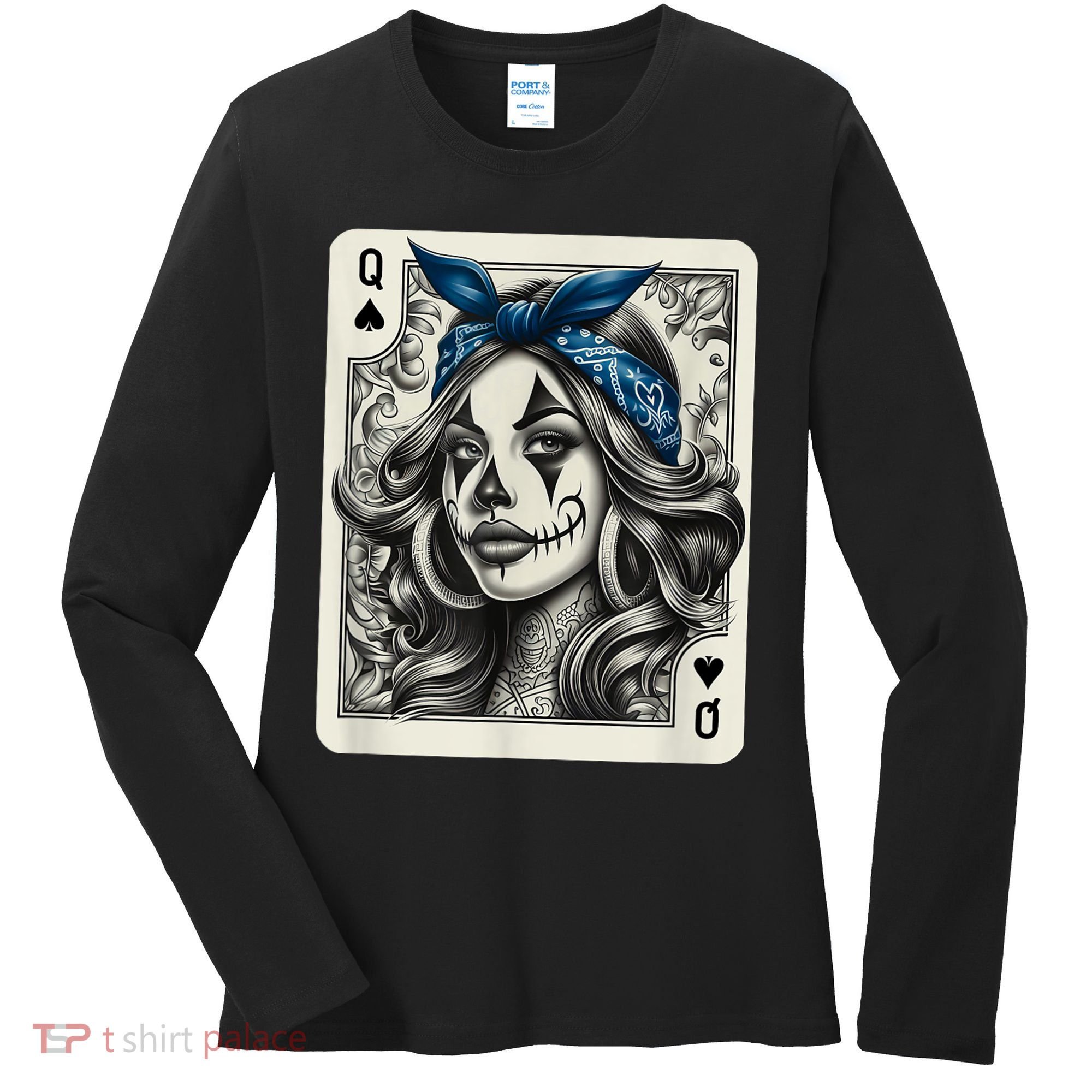 Chicana Chicano Camisa Cute Chicano Tattoo Art Clown Women's Long Sleeve Shirt