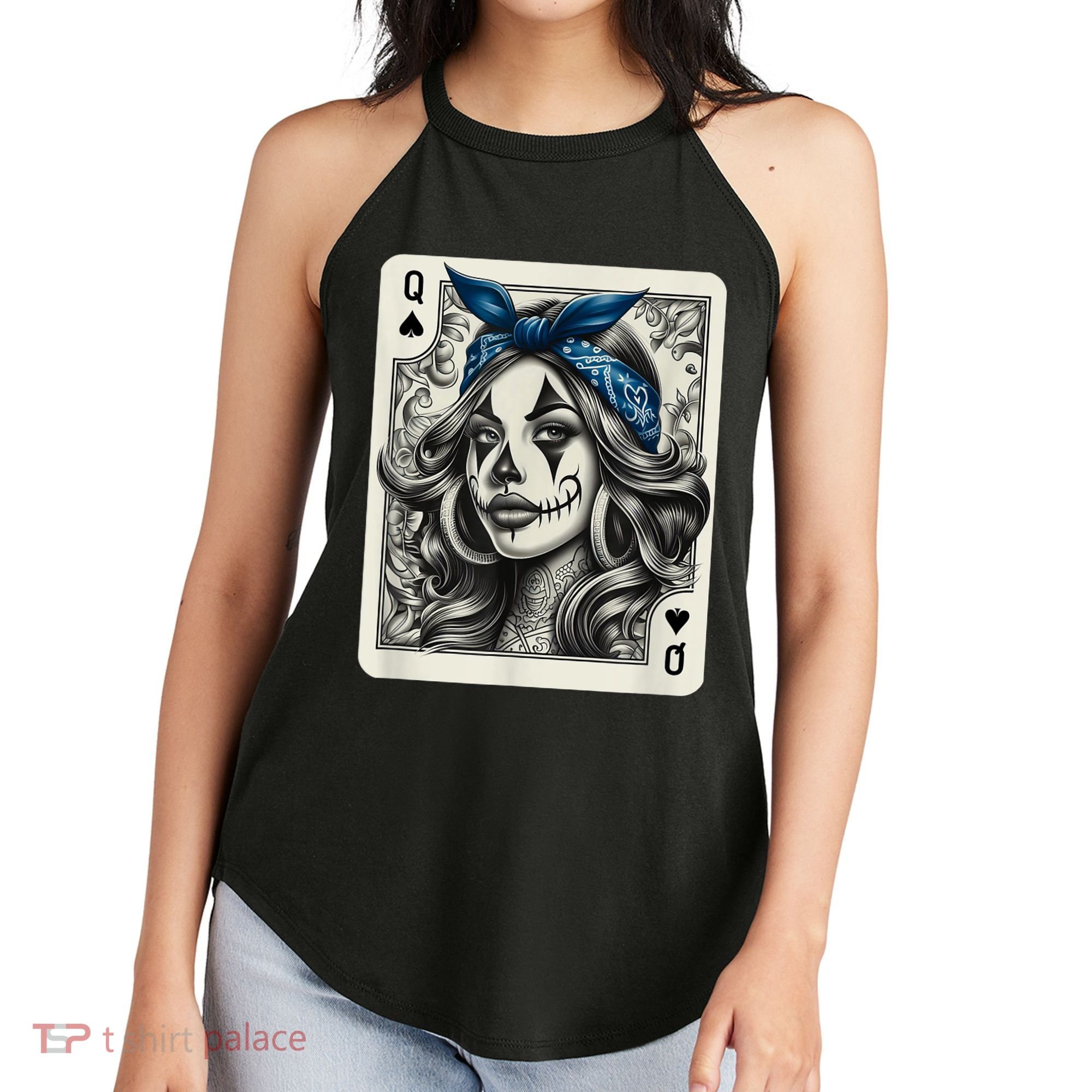 Chicana Chicano Camisa Cute Chicano Tattoo Art Clown Women's Perfect Tri Rocker Tank