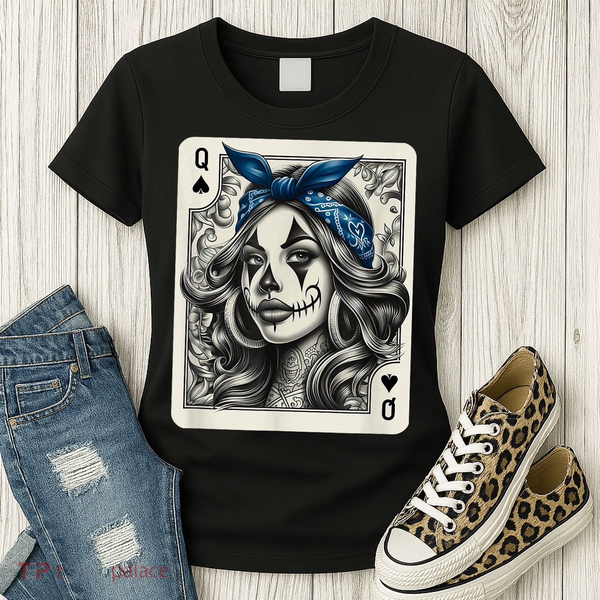 Chicana Chicano Camisa Cute Chicano Tattoo Art Clown Women's T-Shirt