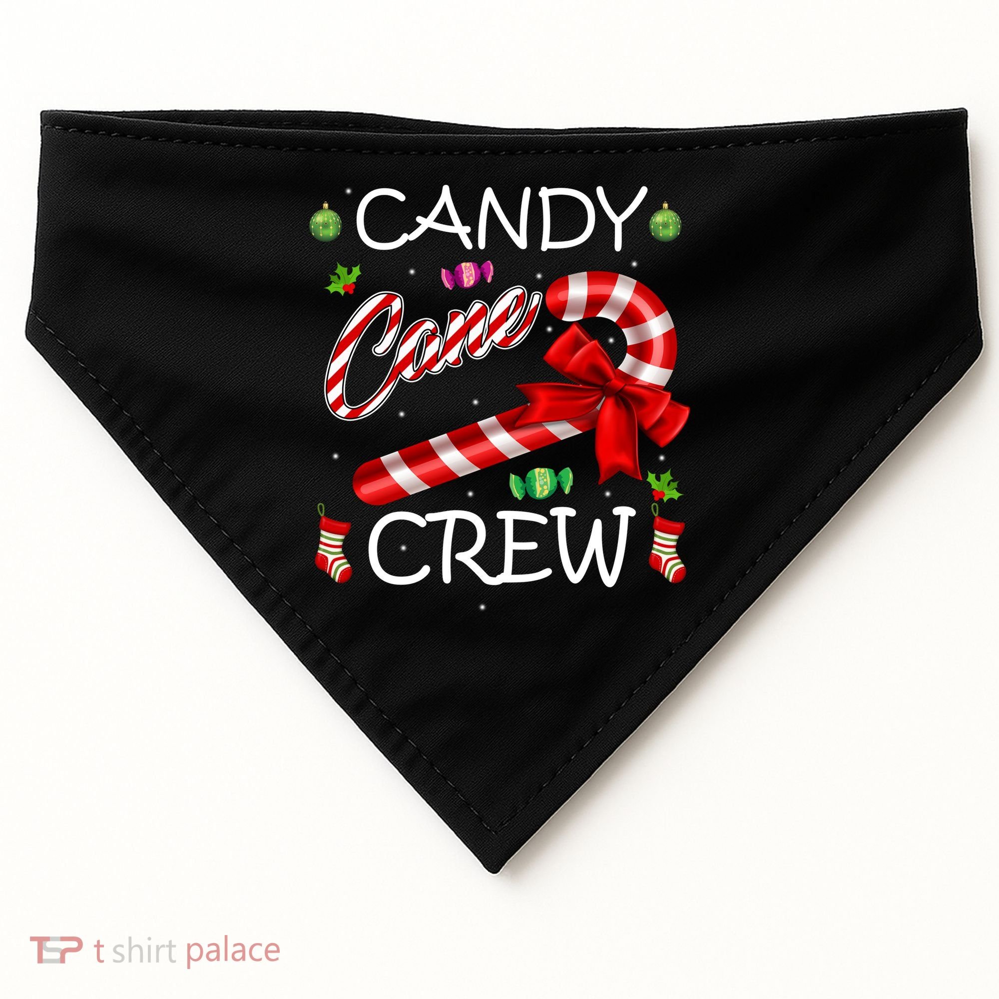 Candy Cane Crew USA-Made Doggie Bandana