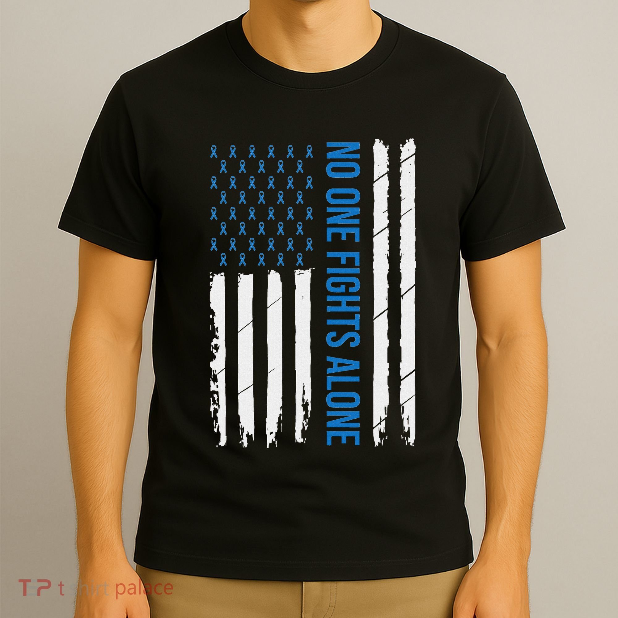 Colorectal Cancer Colon Cancer Blue Ribbon T-Shirt