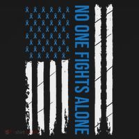 Colorectal Cancer Colon Cancer Blue Ribbon T-Shirt thumb 7