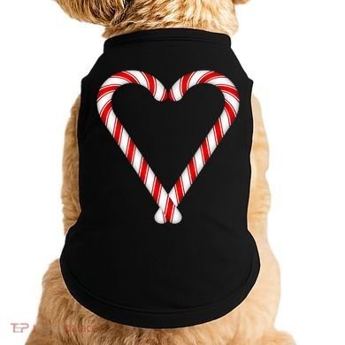 Christmas Candy Cane Heart Mom Dad Gift Doggie Tank