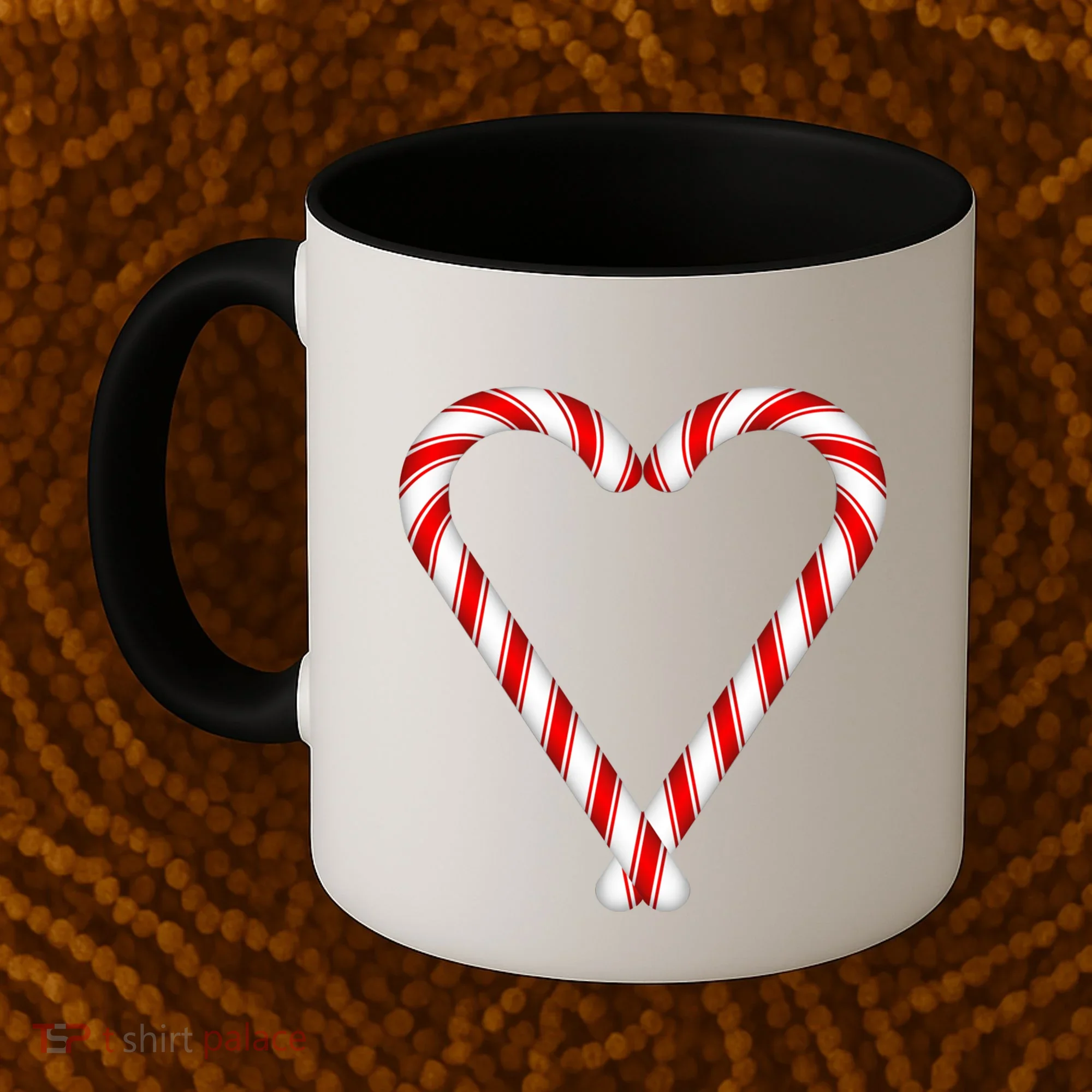 Christmas Candy Cane Heart Mom Dad Gift Coffee Mug