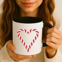 Christmas Candy Cane Heart Mom Dad Gift Coffee Mug thumb 3