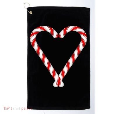 Christmas Candy Cane Heart Mom Dad Gift Golf Towel