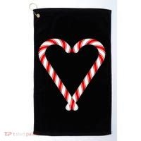Christmas Candy Cane Heart Mom Dad Gift Golf Towel thumb 0