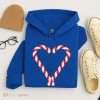 Christmas Candy Cane Heart Mom Dad Gift Hoodie thumb 4